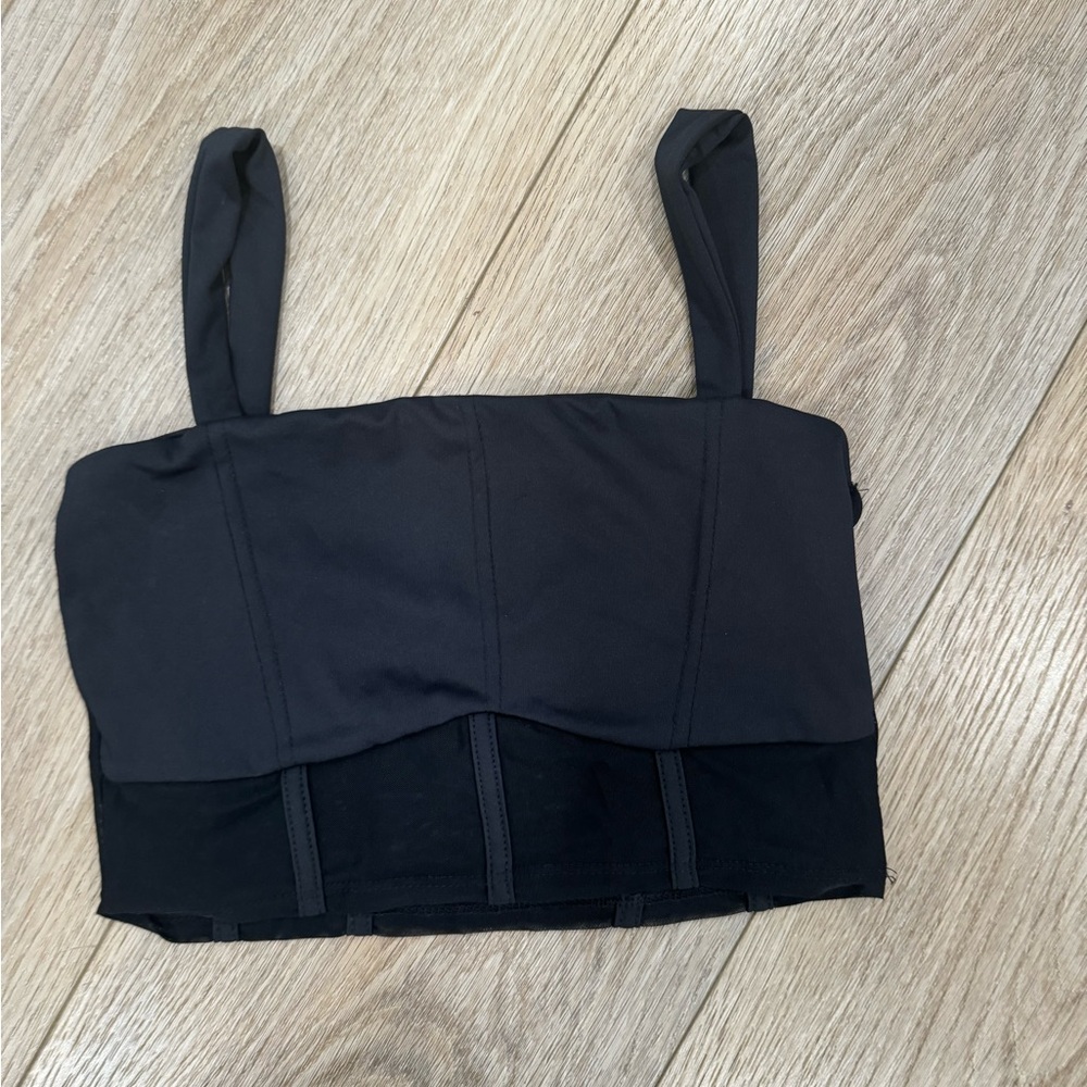 Tiger Friday, black sports bra crop top